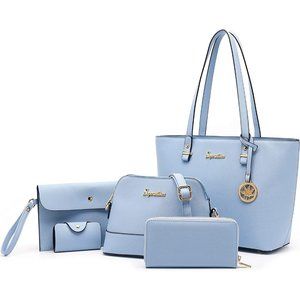 5pcs Purse Handbag for Women Wallet Tote Bag Shoulder Bags Top Handle Sa…